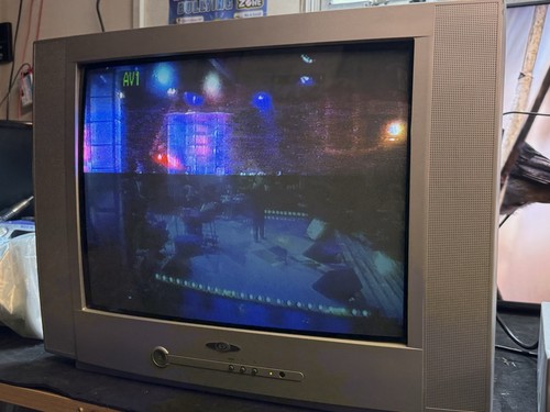 Vintage colour crt tv - vintage,