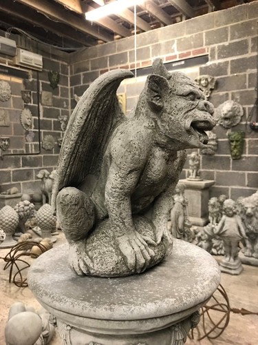 Gargoyle horns winged stone - 2,