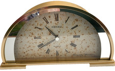 Seiko Mantle Clock Westminster Whittington Quartz Half Moon Style Heavy Gold