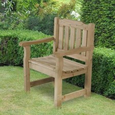 Garden Chair Wooden Seating Rosedene - Traditional Sturdy Versatile Outdoor