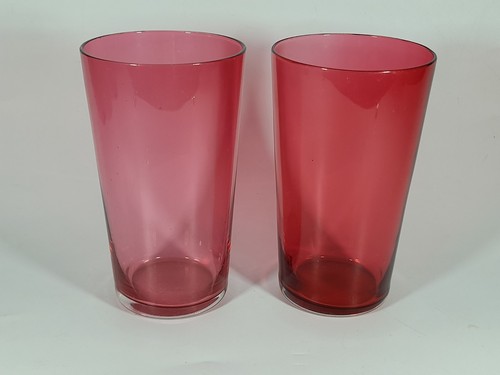 Pair antique cranberry - pair,