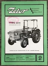 ZETOR Type 2511 TRACTOR Agricultural Sales Leaflet MAY 1976 German Text #5.76
