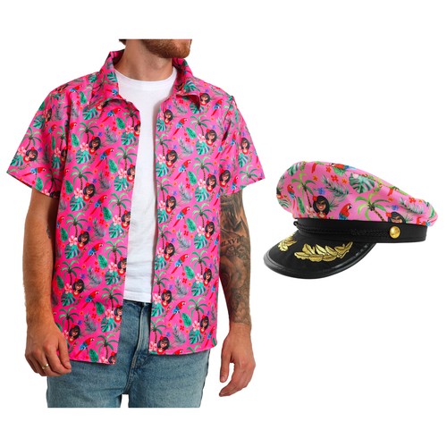 Pink hawaiian shirt - hawaiian,