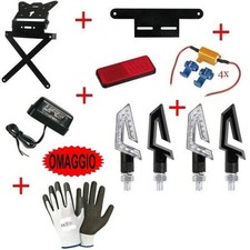 For BMW F 650 GS Dakar Set Number Plate Holder Adjustable + 4 Indicators LED +