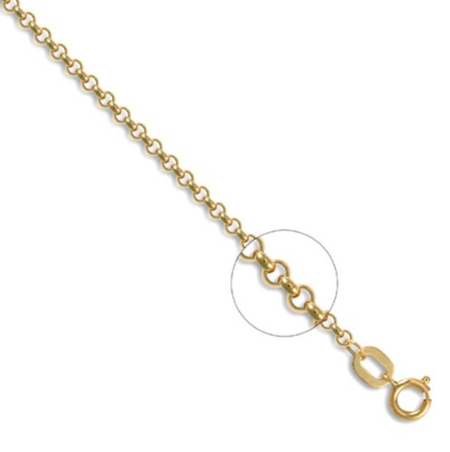 45mm 9ct gold round link - 20", 1.
