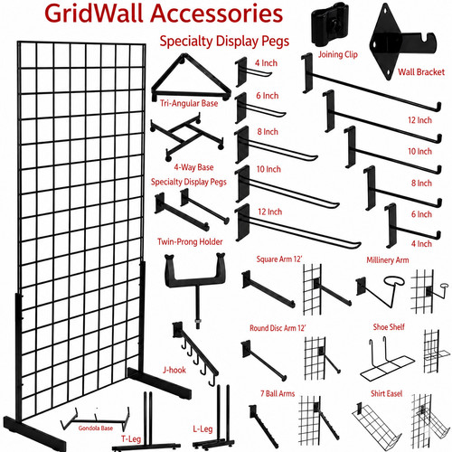 Black grid mesh accessories - black,