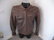 BKS classic wash brown leather bike jacket. Size 44.