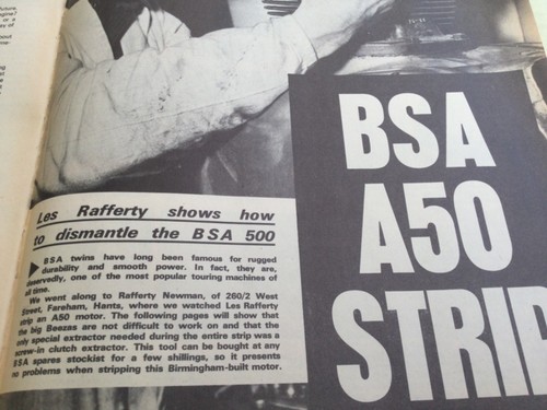 Bsa a50 engine - strip, period