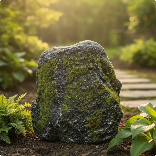 Faux rock with lichen - faux,