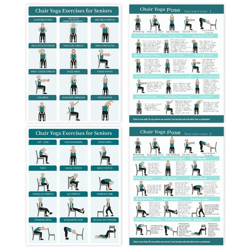 Chair yoga exercise charts - chair,