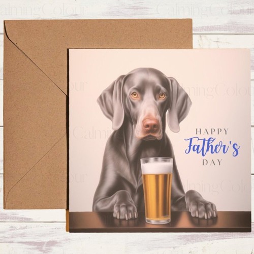 Weimaraner father day - card, |