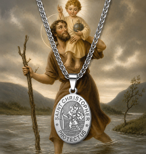 Silver saint christopher - silver, st