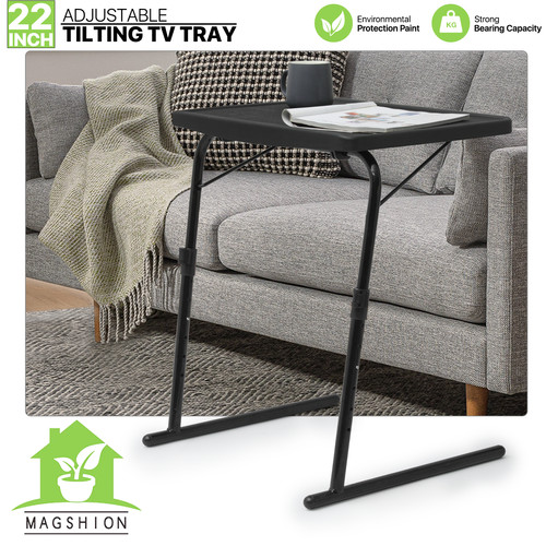 Black folding portable tray - black,