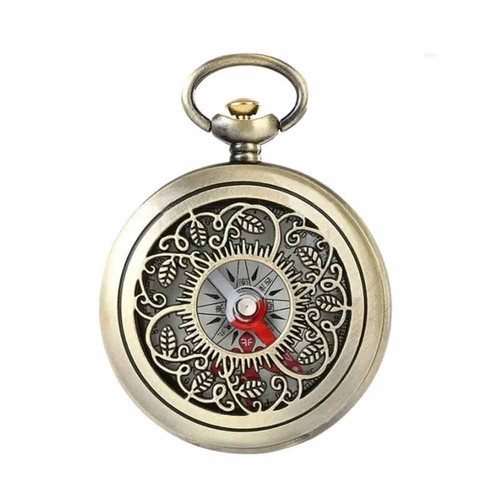 Vintage bronze compass pocket - vintage,