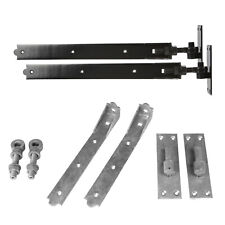 Garden Gate Hinges Adjustable Hooks & Bands on Plates Set