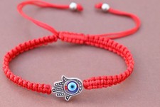 Red Hamsa Hand Macrame