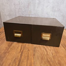 Vintage Art Metal London, 2 Drawer Work Top Filing Cabinet Index Storage Drawers