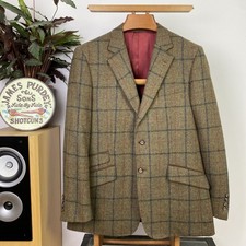 BROOK TAVERNER (40R) Yorkshire Moon Tweed Check Windowpane HACKING Blazer Jacket