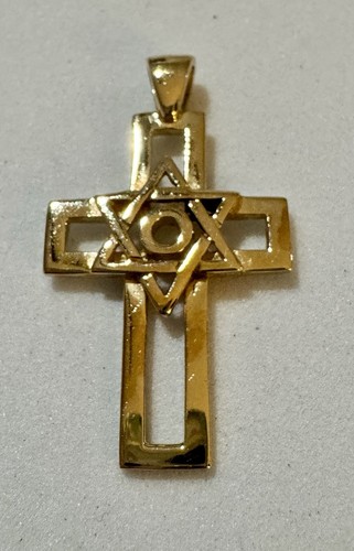 14k cross messianic star - 14k, of