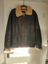 Men's Leather Sheepskin Flying Jacket XL
