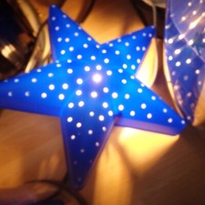 IKEA SMILA Blue Star Shaped Wall Lamp Bedside Light 10" 25cm Kids Christmas