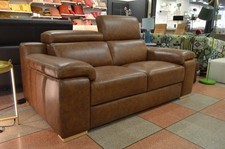 Brown Leather Sofa Italian Leather 2 Seater Couch Selvino Ancona Riccardo