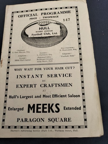 Vintage rugby league programme - league,