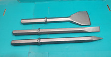 3pc Chisel Point Tarmac Hex 32mm 1-1/4"  Fit JCB BEAVER HYDRAULIC BREAKER 55cm