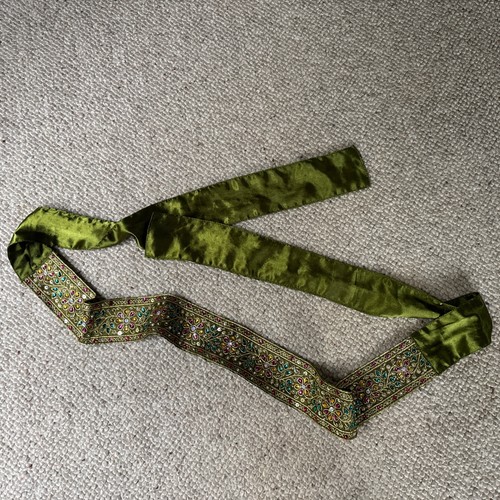 Green belt sash - sash, embellished
