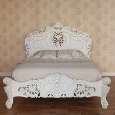 White Rococo Bed Frame | Solid