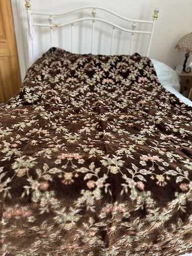 Pair vintage velvet floral - pair,