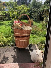 Wicker Shopping Trolley, Basket With Lid, Log Basket, Shopping Basket,
