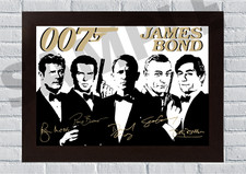 James Bond 2 007 Signed Minimalist Poster Movie A4/A3 Gift/Memorabilia #154