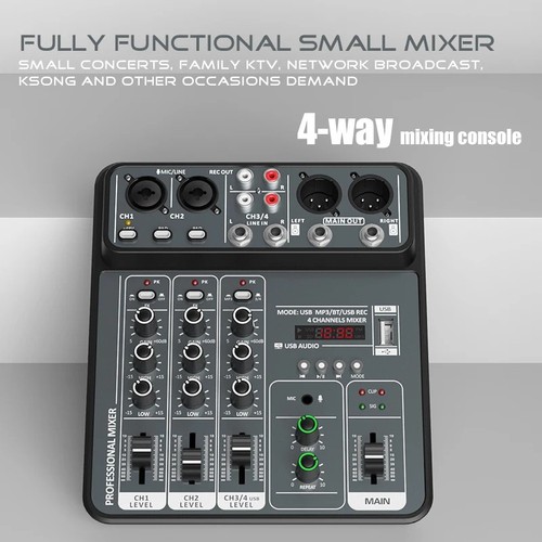 Channel audio mixer with 48v - 4,