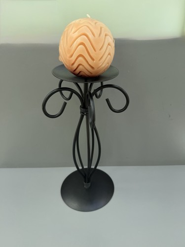 Black metal candle holder - black,