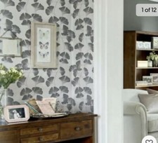 Laura Ashley Georgina Pale Charcoal Wallpaper FREE DELIVERY