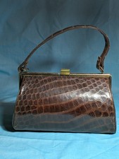 VINTAGE Ladies Genuine CROCODILE Skin Evening Hand bag
