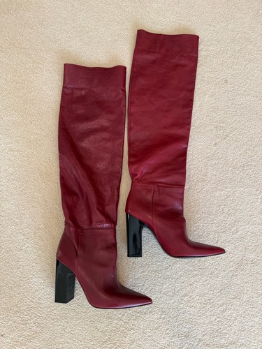 Zara red leather over - red,