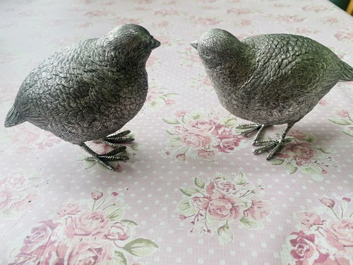 Pair silver plated white - a, of