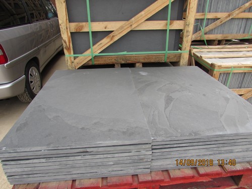Black slate paving patio - black,