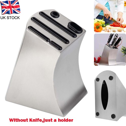 Stainless steel knife block - steel,