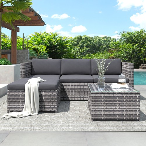 Garden corner sofa - sofa, rattan