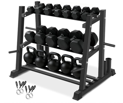 Dumbbell set with rack - set,