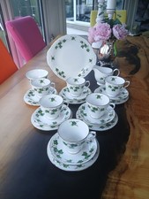 VINTAGE COLCLOUGH 21 PIECE TEA SET IVY LEAF PATTERN 8143  - A1 CONDITION