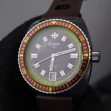 zodiac sea dragon dive watch ZO2908 39mm Swiss quartz 100M RARE brown green