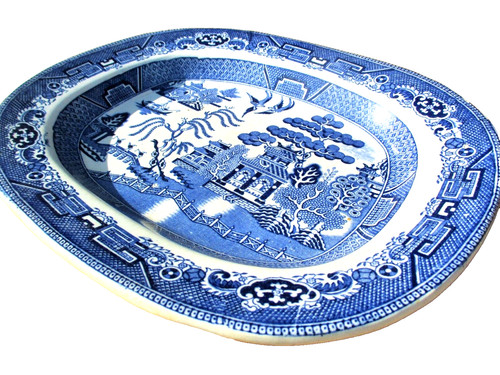 Willow pattern meat platter - willow,