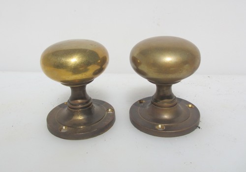 Vintage brass door knobs - brass,