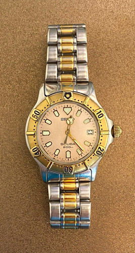 Seiko scuba 7n36 6011 two - 7n36-6011, two-tone