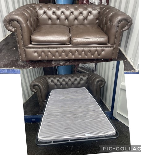 Chesterfield sofa bed brown - sofa,