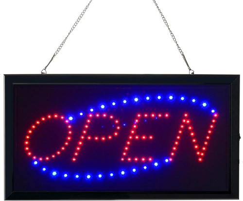 Led neon open sign - neon, flashing